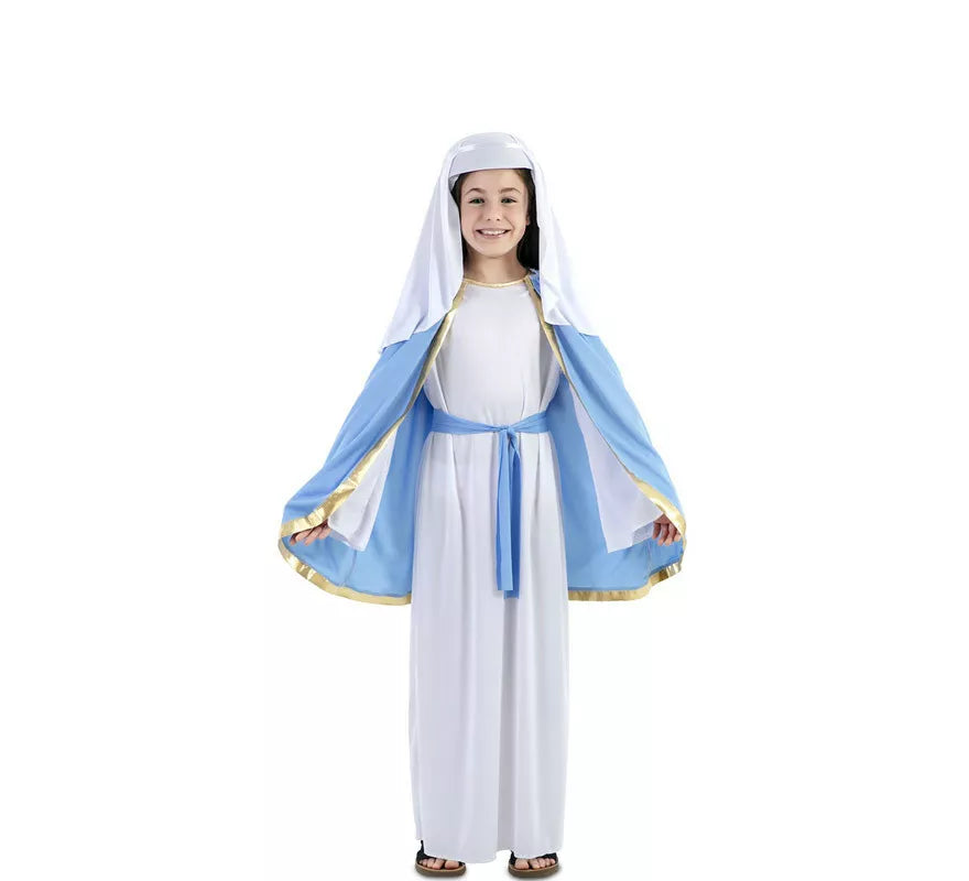 Translation missing: de.Disfraz de Virgen María con capa para niña