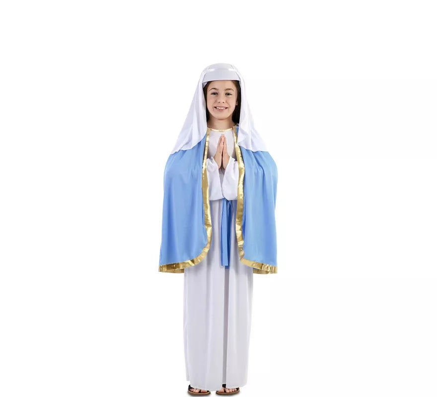 Disfraz de Virgen María con capa para niña