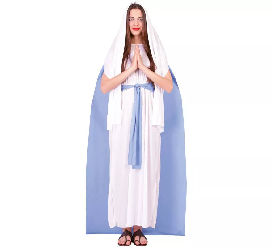 Translation missing: de.Disfraz de Virgen María con túnica y velo para mujer