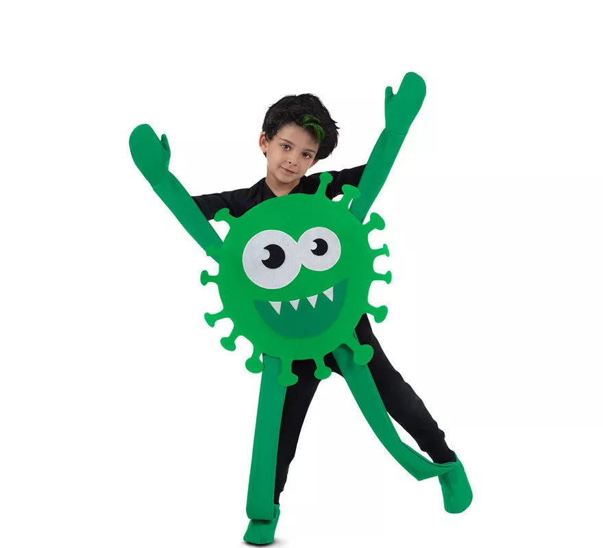 Translation missing: de.Disfraz de Virus Verde Sonriente para niños