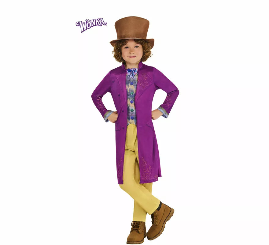 Translation missing: de.Disfraz de Willy Wonka Deluxe para niño