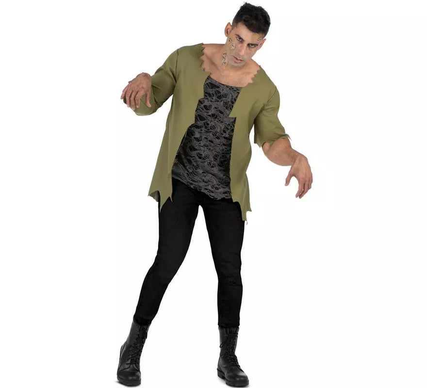 Translation missing: de.Disfraz de Zombie verde infectado para hombre
