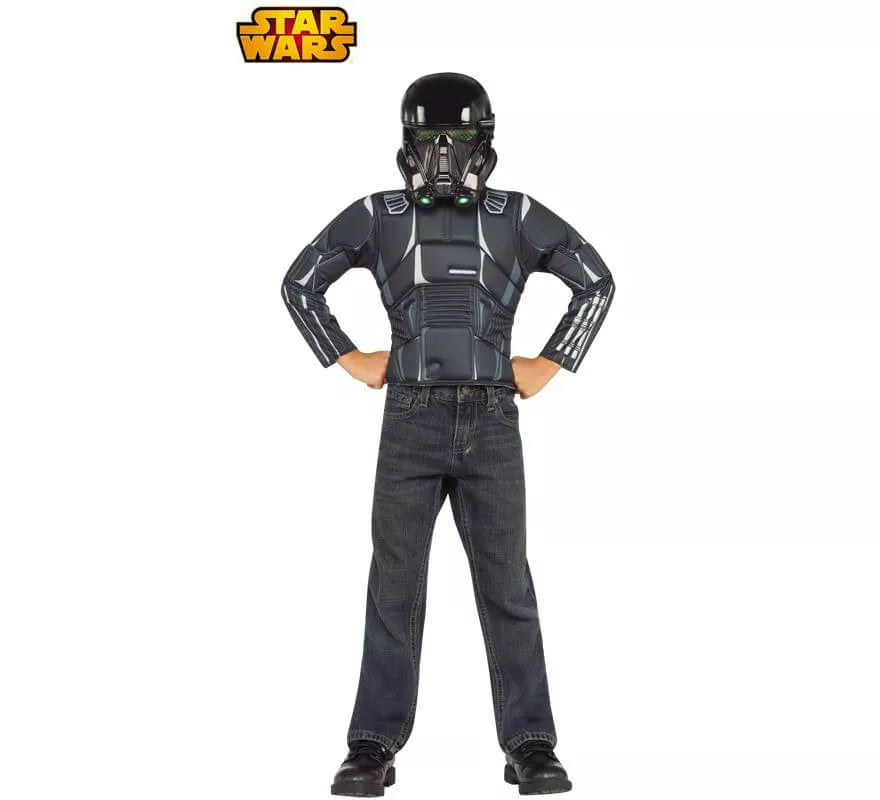 Translation missing: de.Disfraz Death Trooper Negro de Star Wars con máscara para niño en caja