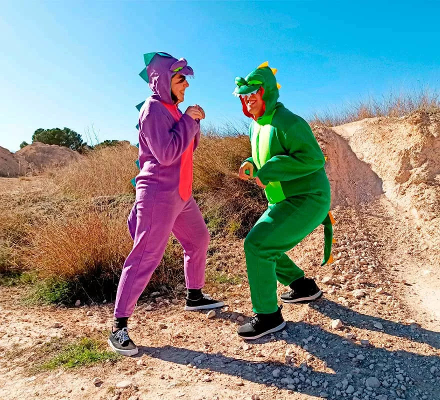 Disfraz Dinosaurio Lila para mujer