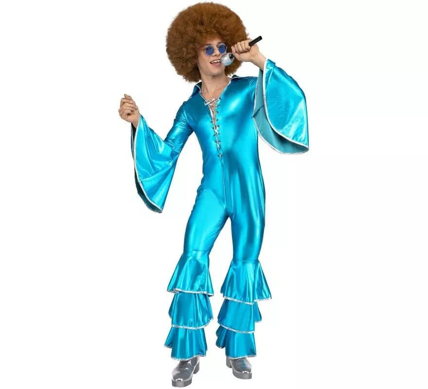 Translation missing: de.Disfraz Disco Azul Turquesa para hombre