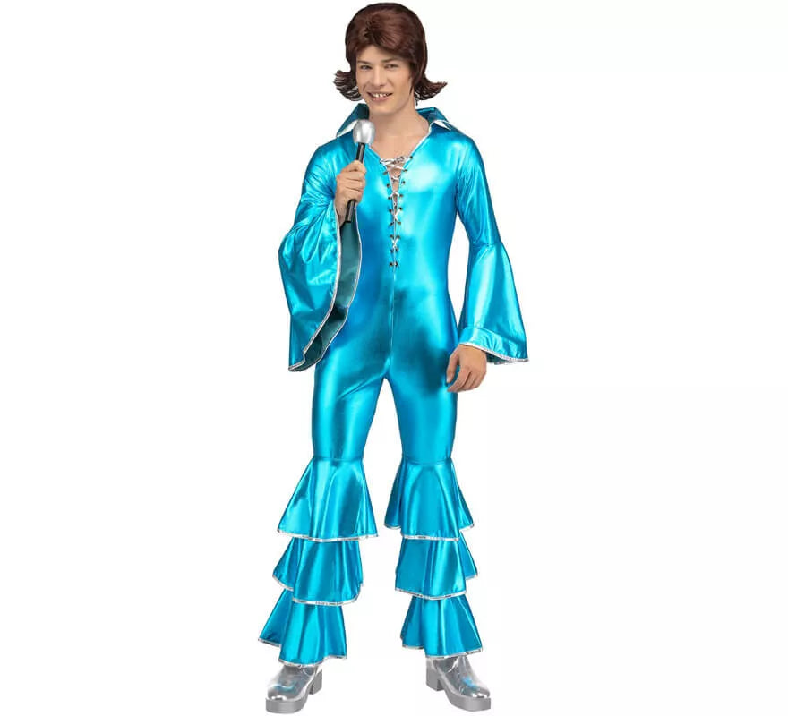 Translation missing: de.Disfraz Disco Azul Turquesa para hombre