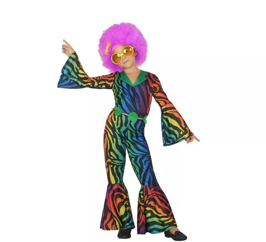 Translation missing: de.Disfraz Disco con estampado multicolor para niña