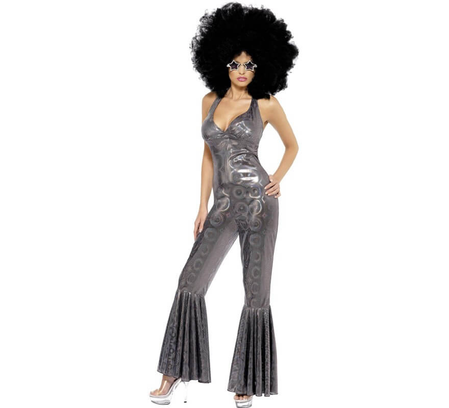 Disfraz Disco de Diva de los 70 Plateado para Mujer