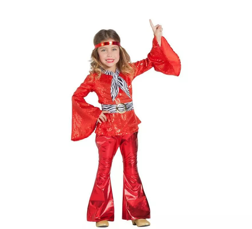 Translation missing: de.Disfraz Disco Rojo para niña