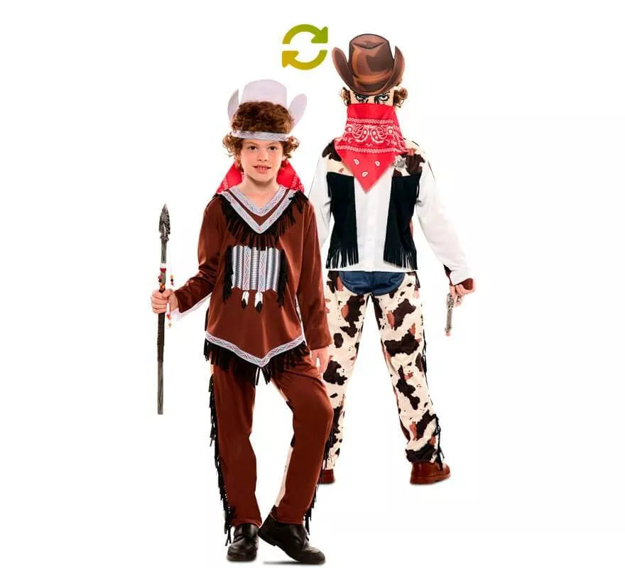 Disfraz Doble de Indio y Vaquero para niño