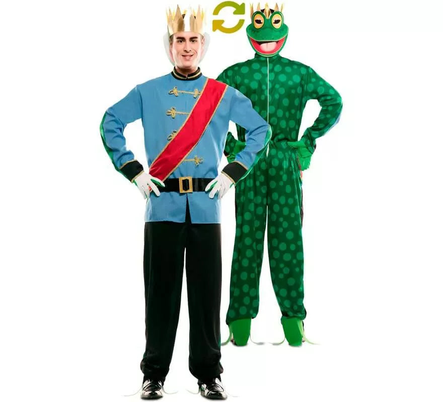 Translation missing: de.Disfraz Doble de Príncipe Azul y Rana para hombre