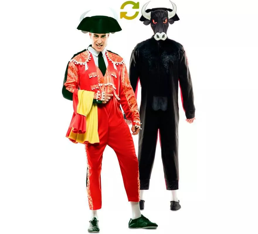 Translation missing: de.Disfraz Doble de Torero y Toro para hombre