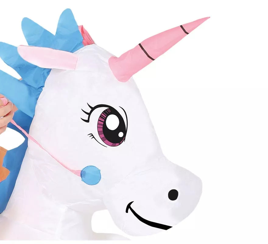 Translation missing: de.Disfraz Hinchable de Hada montando Unicornio para niña