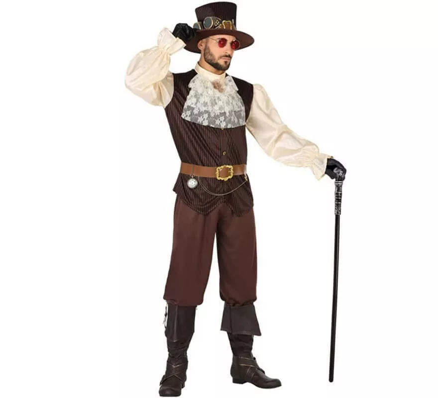 Translation missing: de.Disfraz Marrón Steampunk para hombre