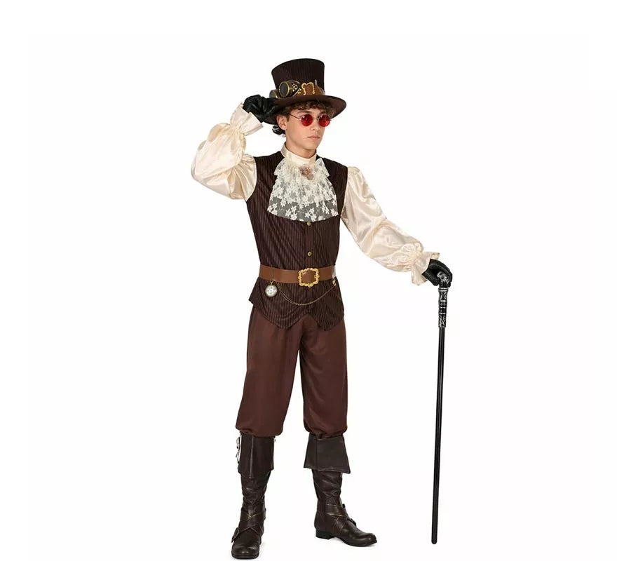 Translation missing: de.Disfraz Marrón Steampunk para hombre