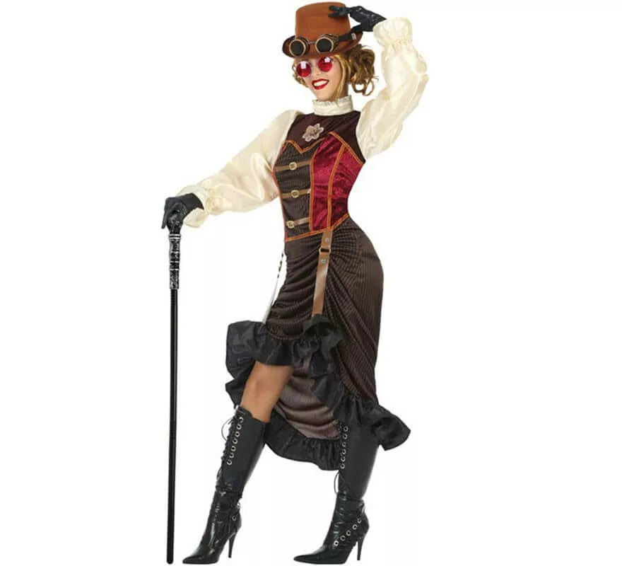 Translation missing: de.Disfraz Marrón Steampunk para mujer