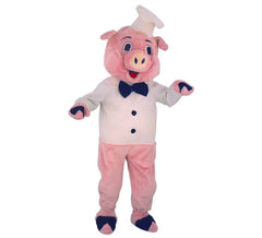 Maskottchen Kostüm Little Pig Chef für Erwachsene