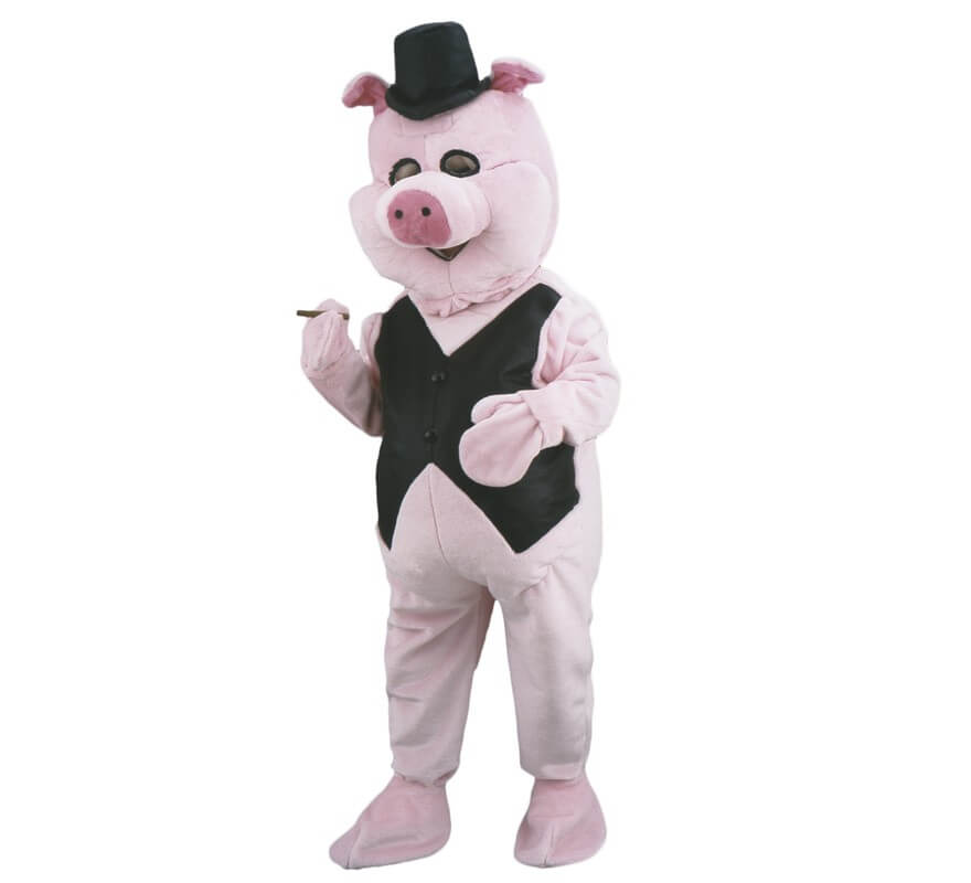 Translation missing: de.Disfraz Mascota Cerdito elegante para adultos