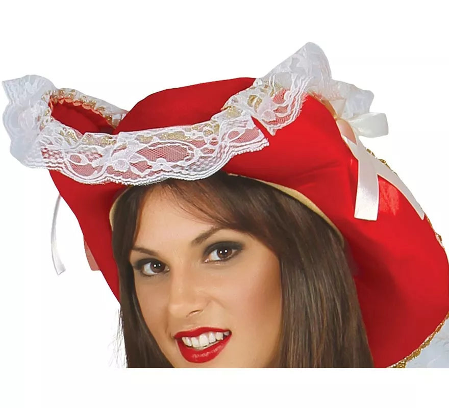 Translation missing: de.Disfraz Mosquetera Roja con Flor de Lis para Mujer