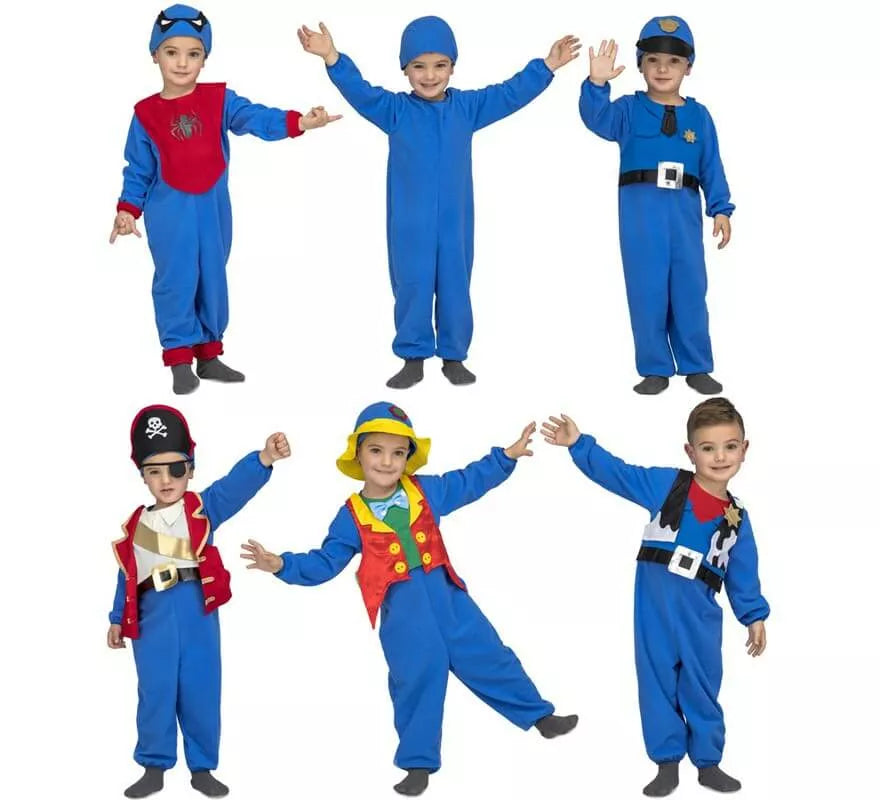Translation missing: de.Disfraz Múltiple Azul 6 en 1 para niños y bebé