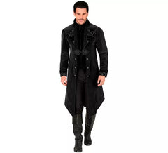 Gothic-Kostüm oder Mantel aus schwarzem Samt für Herren