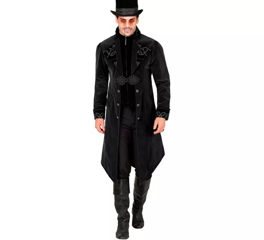 Translation missing: de.Disfraz o Abrigo Gótico Terciopelo Negro para hombre