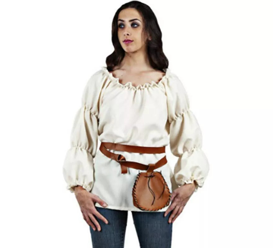 Translation missing: de.Disfraz o Camisa de Tabernera Medieval blanca para mujer