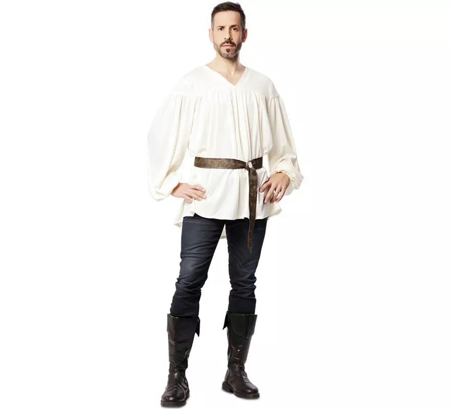 Translation missing: de.Disfraz o Camisa Medieval con cinturón para hombre