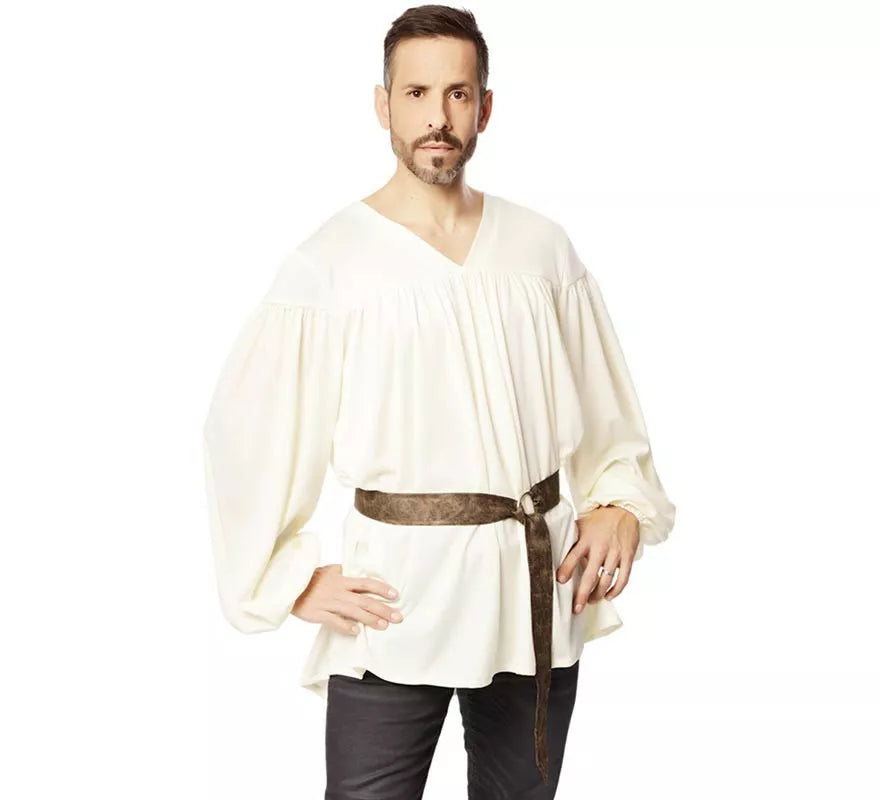 Translation missing: de.Disfraz o Camisa Medieval con cinturón para hombre