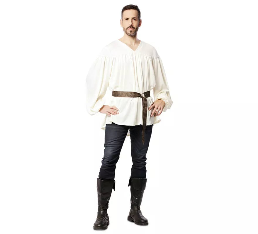 Translation missing: de.Disfraz o Camisa Medieval con cinturón para hombre