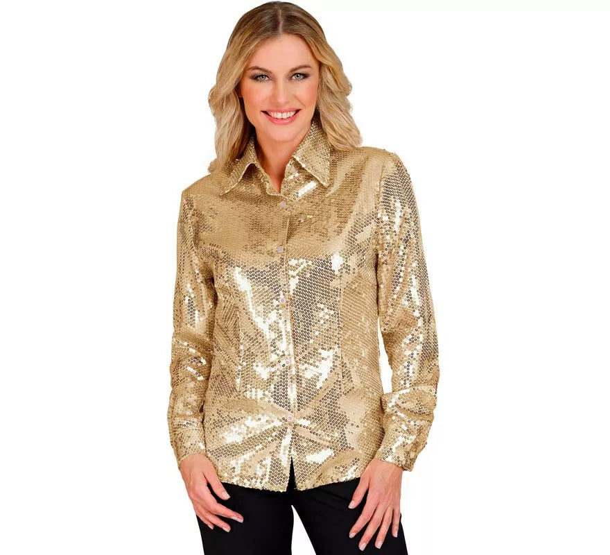 Translation missing: de.Disfraz o Camisa Moda dorado con lentejuelas para mujer