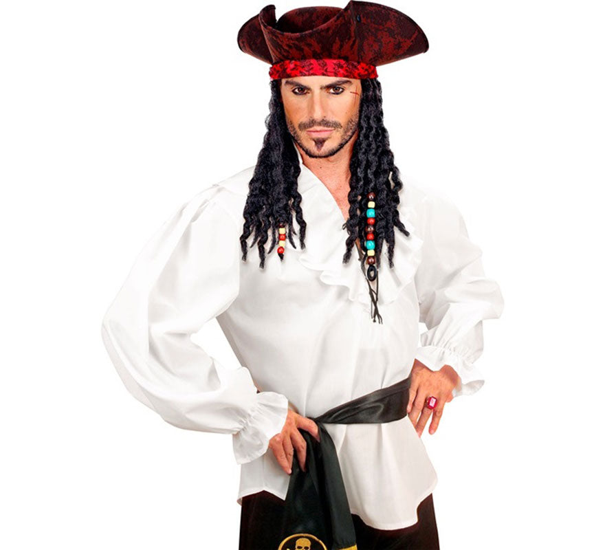 Translation missing: de.Disfraz o Camisa Pirata blanca para hombre