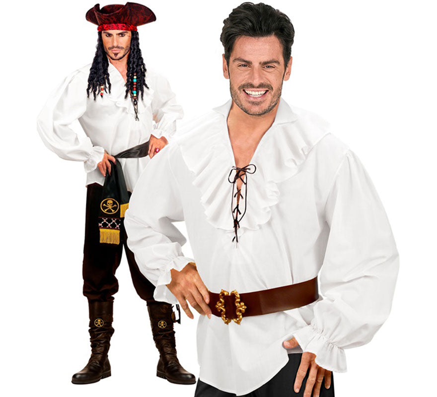 Translation missing: de.Disfraz o Camisa Pirata blanca para hombre