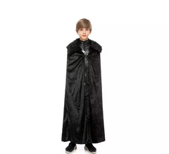 Mittelalterliches Dark Snow Knight Kostüm oder Umhang für einen Jungen