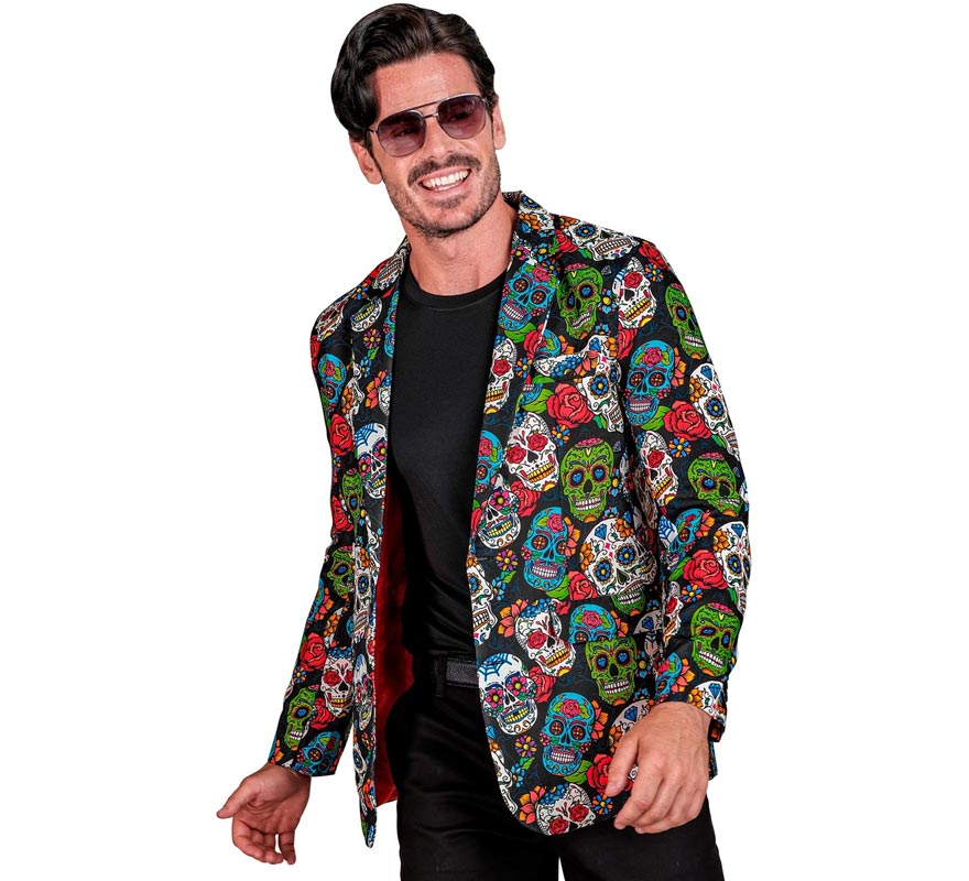 Translation missing: de.Chaqueta de Día de los Muertos multicolor para hombre
