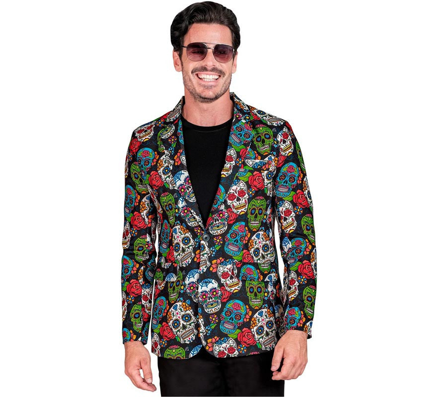Translation missing: de.Chaqueta de Día de los Muertos multicolor para hombre