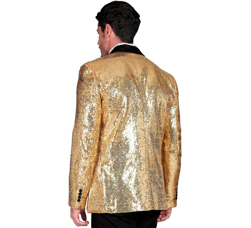 Translation missing: de.Chaqueta de Fiesta dorado y negro con lentejuelas para hombre