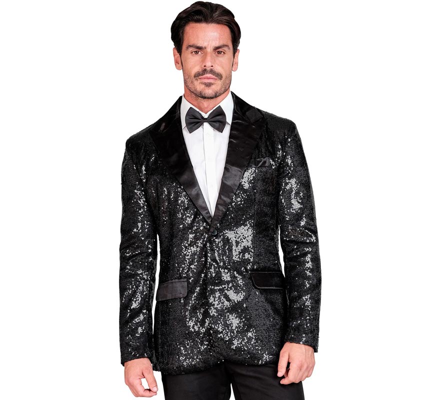 Translation missing: de.Chaqueta de Fiesta negro con lentejuelas para hombre