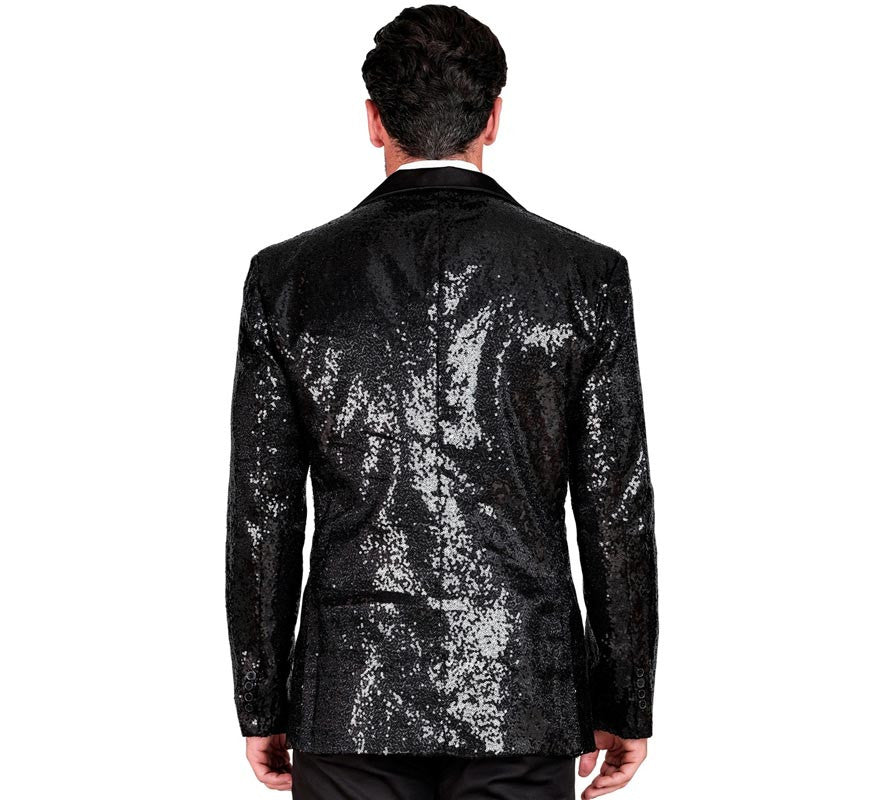 Translation missing: de.Chaqueta de Fiesta negro con lentejuelas para hombre