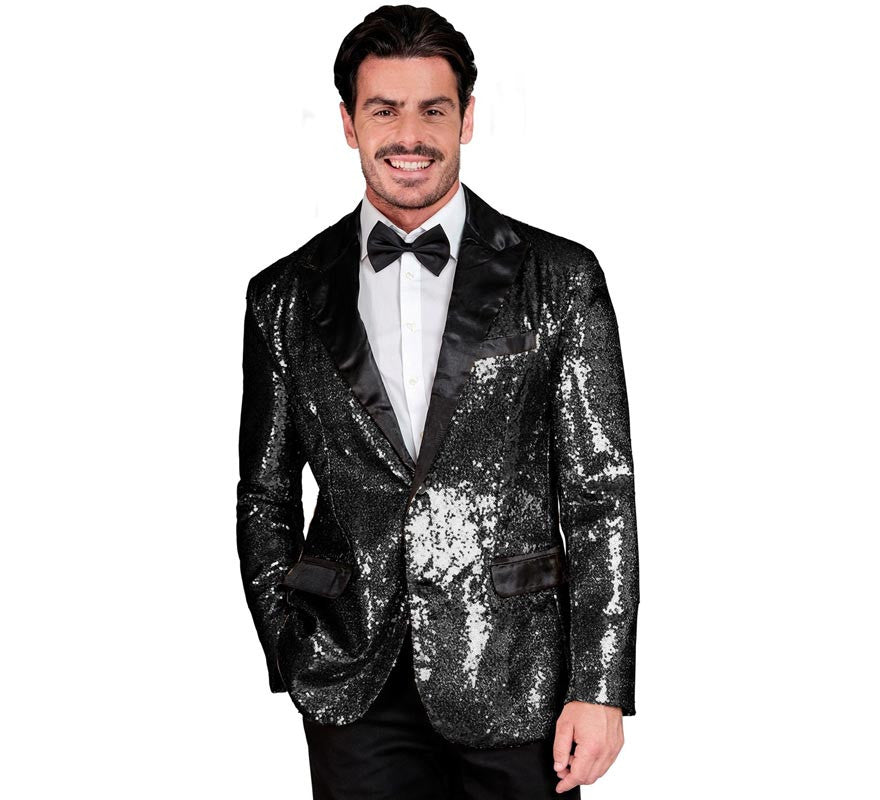 Translation missing: de.Chaqueta de Fiesta negro con lentejuelas para hombre