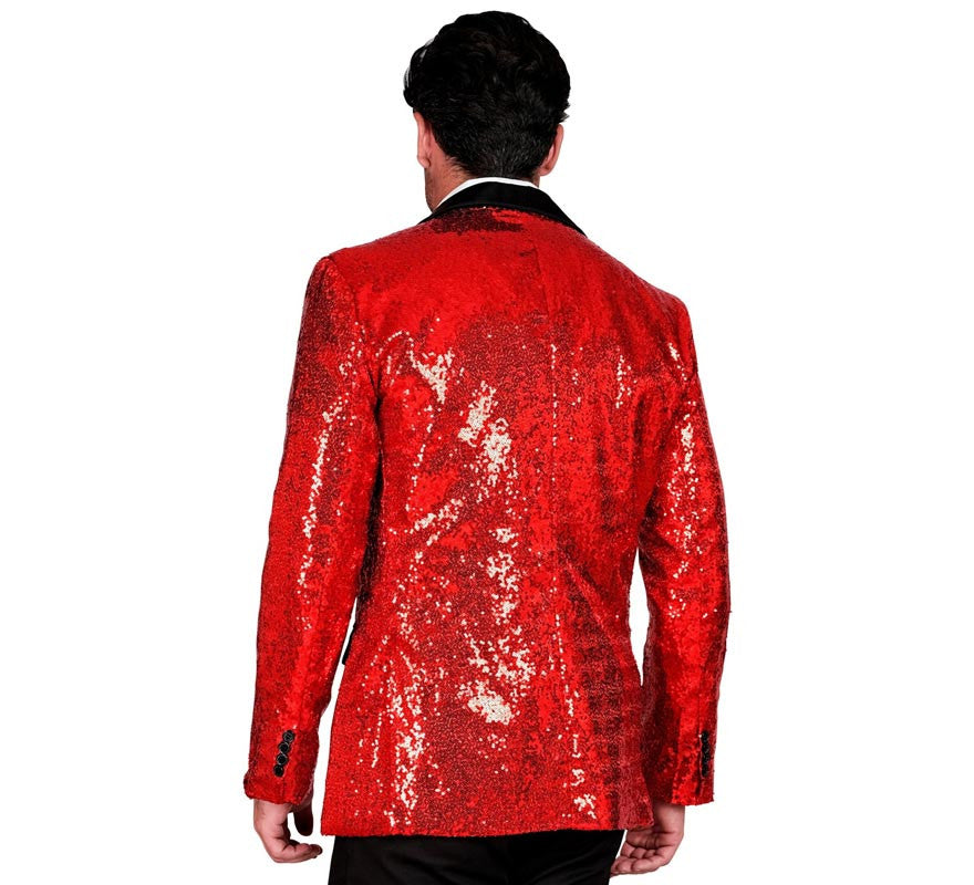 Translation missing: de.Chaqueta de Fiesta rojo y negro con lentejuelas para hombre