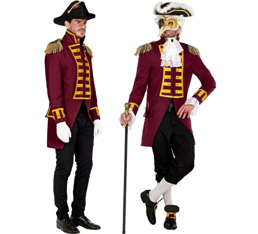 Translation missing: de.Disfraz o Chaqueta de Frac Burgundy Desfile para hombre
