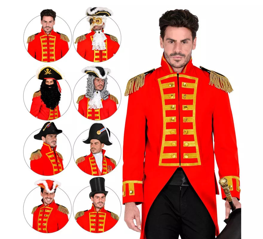 Disfraz o Chaqueta de Frac Red Parade para hombre