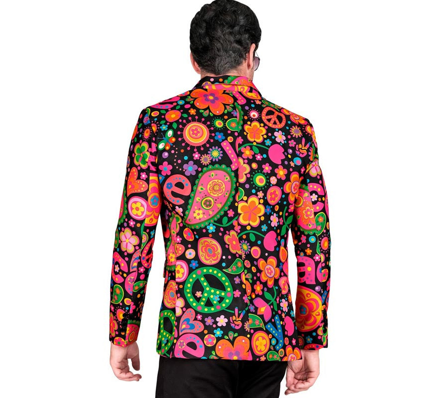 Translation missing: de.Chaqueta Fiesta Peace Hippie multicolor para hombre