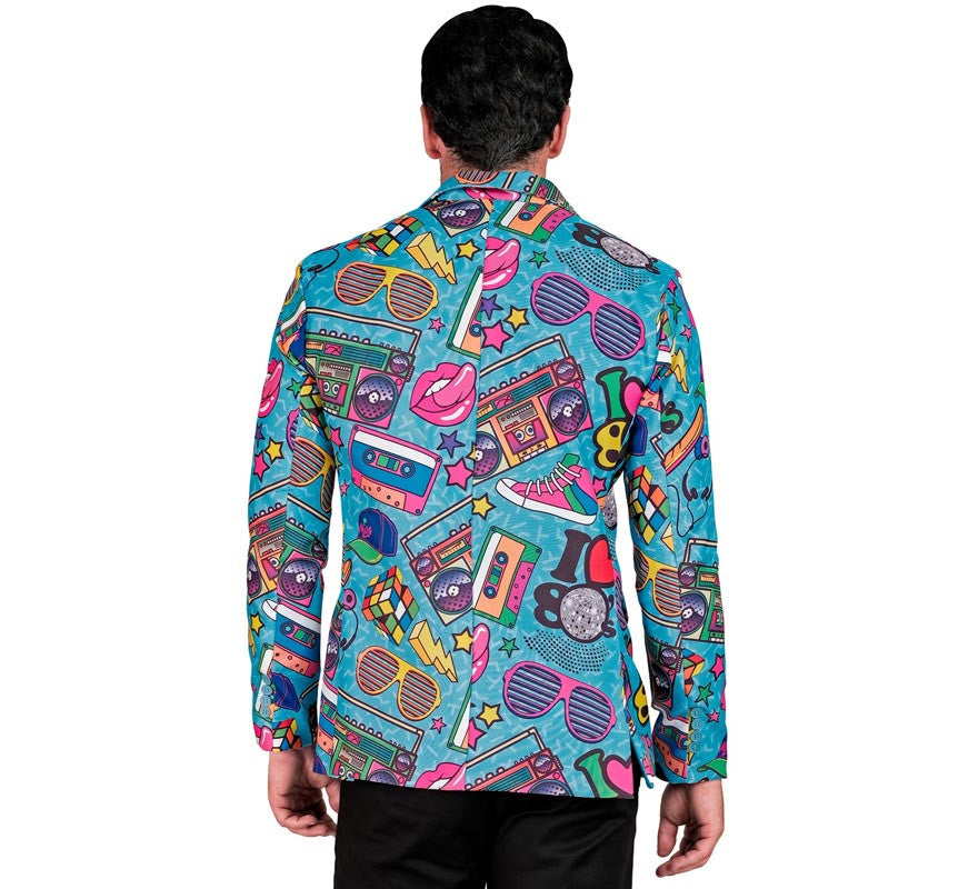 Translation missing: de.Chaqueta Fiesta Retro años 80 azul para hombre