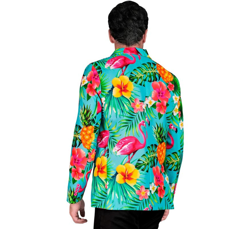 Translation missing: de.Chaqueta Fiesta Tropical turquesa para hombre
