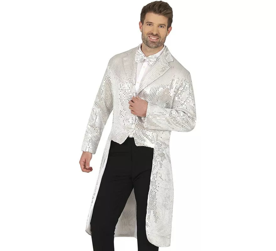 Translation missing: de.Disfraz o Frac con lentejuelas plateado para hombre