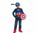 Disfraz o Kit de Capitán América para niño: Camiseta, Escudo, Máscara y Guantes