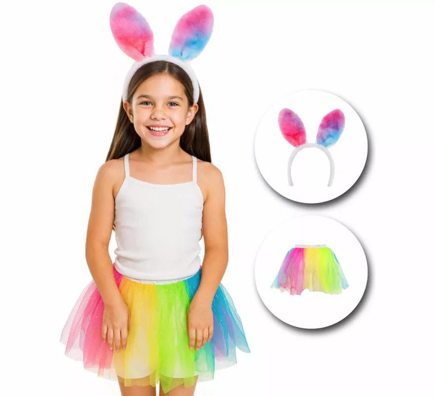 Translation missing: de.Disfraz o Kit de Conejo multicolor para niña