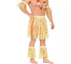 Hawaiianisches oder polynesisches Kostüm oder Set: Armband, Rock und Schien